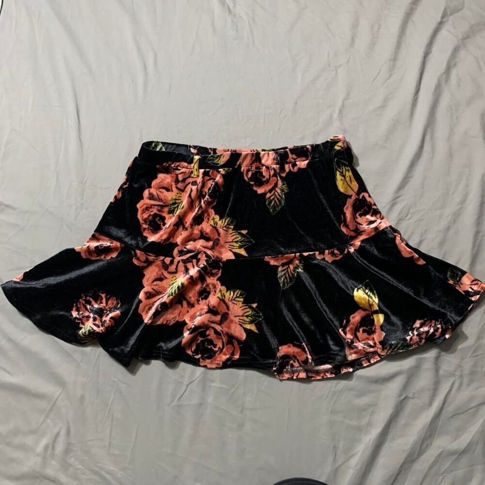Floral Velvet Skirt